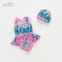 Baby swimsuit female 2-year-old girl cute bikini child skirt swimsuit 3 childrens conjoined Mermaid swimsuit