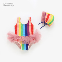 1 two-year-old baby girl swimsuit Princess skirt style 3 little girl foreign style quick-drying childrens swimsuit baby one-piece swimsuit