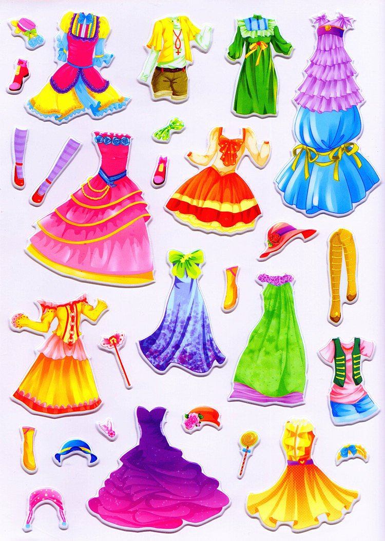 公主换装泡泡贴纸236岁女孩幼儿童3d立体贴贴画趣味贴纸幼儿早教启蒙