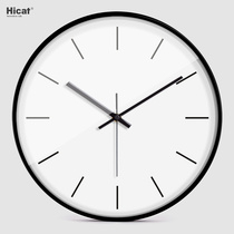 HICAT silent simple classic Thin side wall clock creative living room bedroom home Nordic modern quartz clock clock