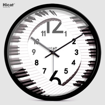 HICAT music piano mute wall clock simple personality creative modern living room wall wall art classroom clock