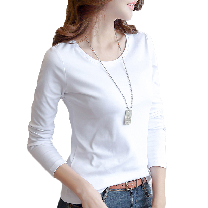 2 pieces of 59 yuan 2020 autumn and winter new long-sleeved t-shirt women's round ne white bottoming shirt women's inner wear spring and autumn all-