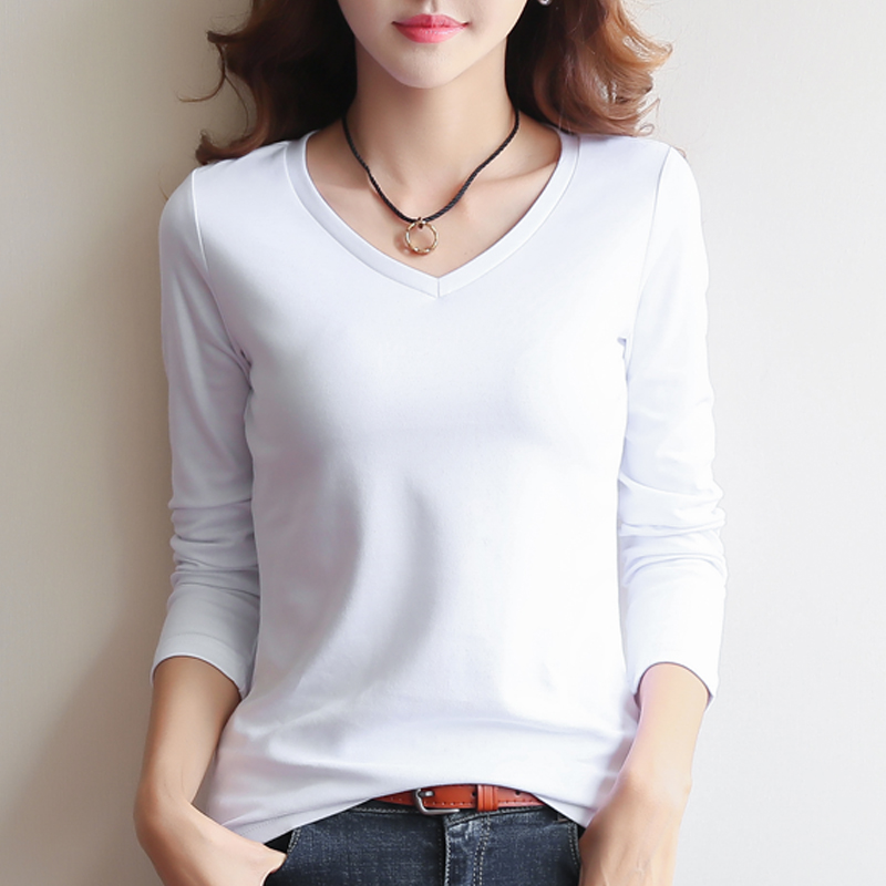 2 pieces of 59 yuan 2020 autumn and winter new long-sleeved t-shirt women's round ne white bottoming shirt women's inner wear spring and autumn all-
