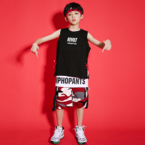 Hip Hop Children Street Dance Suit Boy Camouflate Pants Summer Loose Short Sleeve T-Shirt Less Kid Hiphop Act Out The Tide