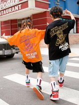 Children Street Dance Choking Summer Boy Short Sleeve Hip Hop Wind Suit Blouses Short Sleeve 61 Street Dance Out of service T-shirt