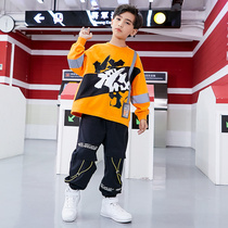 Childrens street dance suit hip hop boarder boy 61 Performance suit hiphop sweatshirt Summer children acting out of the wave