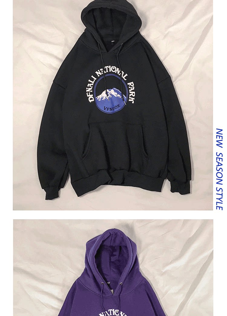 vetiver卫衣les帅t情侣宽松bf外套男生加绒加厚港风ins潮流秋冬装