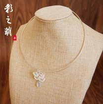 Original ancient style Maya collar Hanfu accessories cos Tan collar Branch Pearl flower necklace Bridal jewelry Children