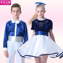 New Years Day childrens chorus suit with pants for primary and secondary school students performance clothing princess dress
