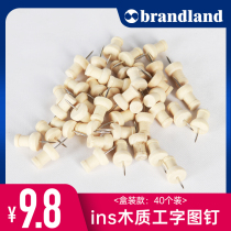 Wooden Picture Nails Ins Cute Nails Wall Soft Wooden Boards Photo Wall Message Felt Boards Bulletin Boards Decoration Creative Wooden Artificial nails Nails Cute Little Picture Nails Lengthened Creativity Press Nails 40