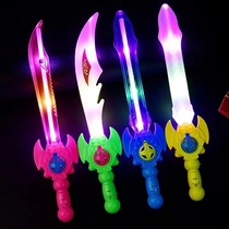 2019 Creative childrens luminous toys luminous stalls Yiwu music plastic glitter sword wholesale sword boy