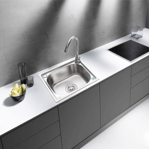 Kitchen stainless steel brushed sink single tank large water tank Small single tank thickened one-piece vegetable washing basin pool single water bucket