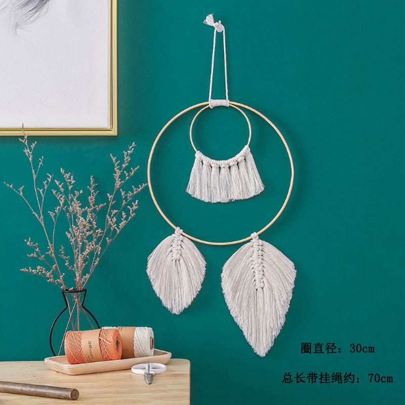 dreamcatcher large ornaments wedding wedding props decorations white feather pendants make up dream net creative handmade wall hanging