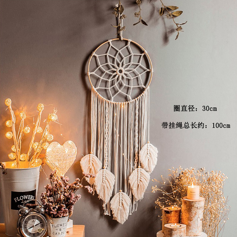 dreamcatcher large ornaments wedding wedding props decorations white feather pendants make up dream net creative handmade wall hanging