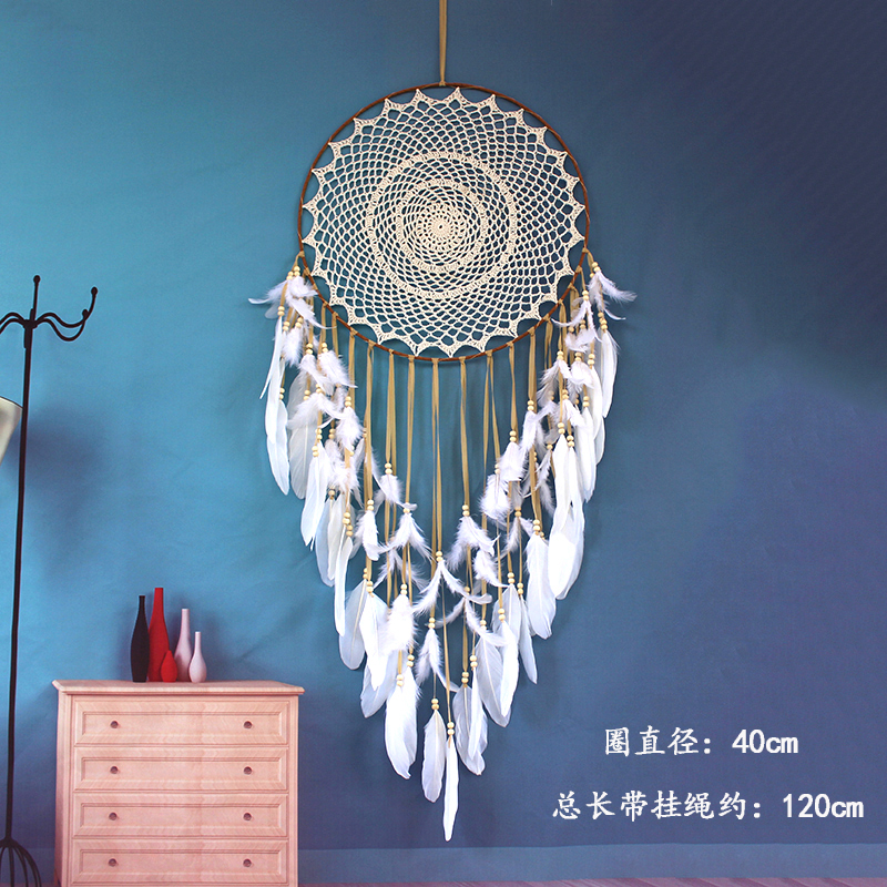 dreamcatcher large ornaments wedding wedding props decorations white feather pendants make up dream net creative handmade wall hanging