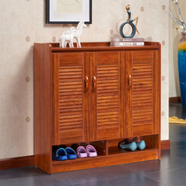 New Chinese shoe cabinet Household door simple modern wood color Large capacity multi-functional economical foyer shoe cabinet
