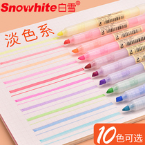 Candy color students use fluorescent marker pen Korean cute stationery highlighter pen double head 6 color odorless fluorescent marker students use candy color marker pen color rough key endorsement artifact