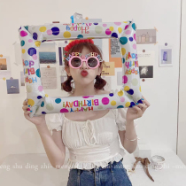 South Korea Super fire ins Net Red birthday photo frame balloon baby photo party fun Net red circle of friends