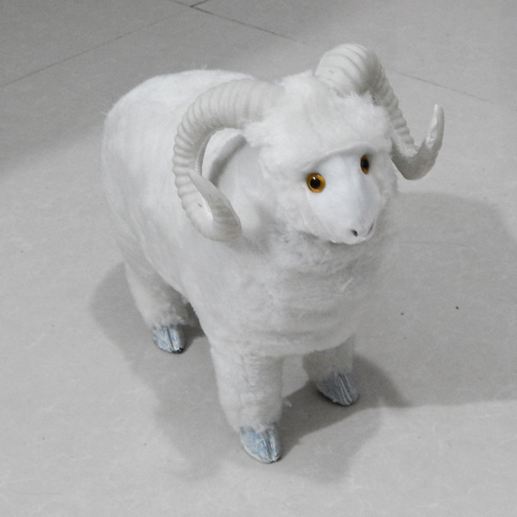 仿真动物仿真白绵羊毛绒玩具小绵羊模型道具装饰品摆件属羊礼物