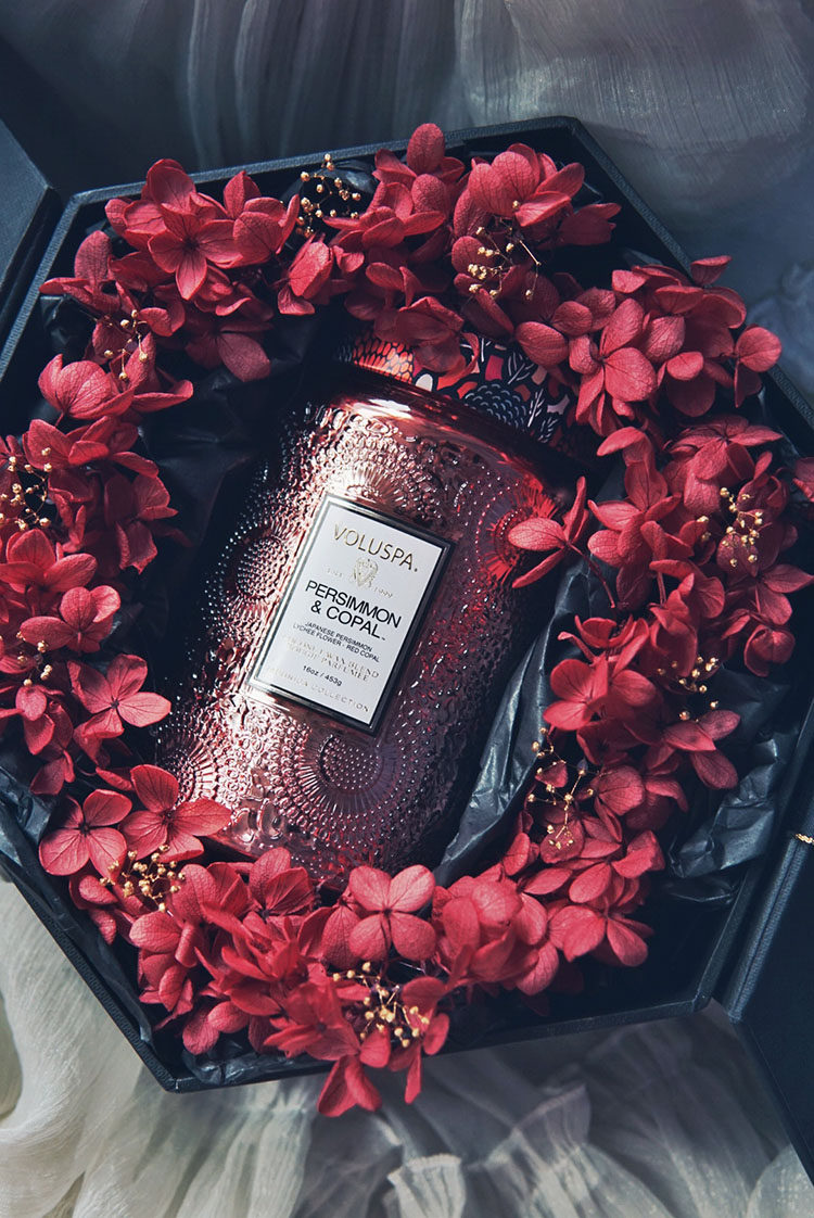 朝暮voluspa大浮雕香薰蜡烛永生花礼盒生日婚礼伴手礼送闺蜜香氛_7折