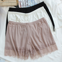 Summer vertical threaded eyelashes lace home shorts soft and loose Moder big size underpants safety pants