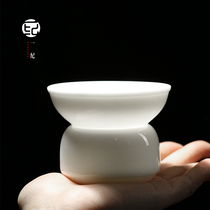 Sheep Jade Tea leak tea filter set tea filter tea filter ceramic integrated ultra-fine filter hole kung fu tea accessories