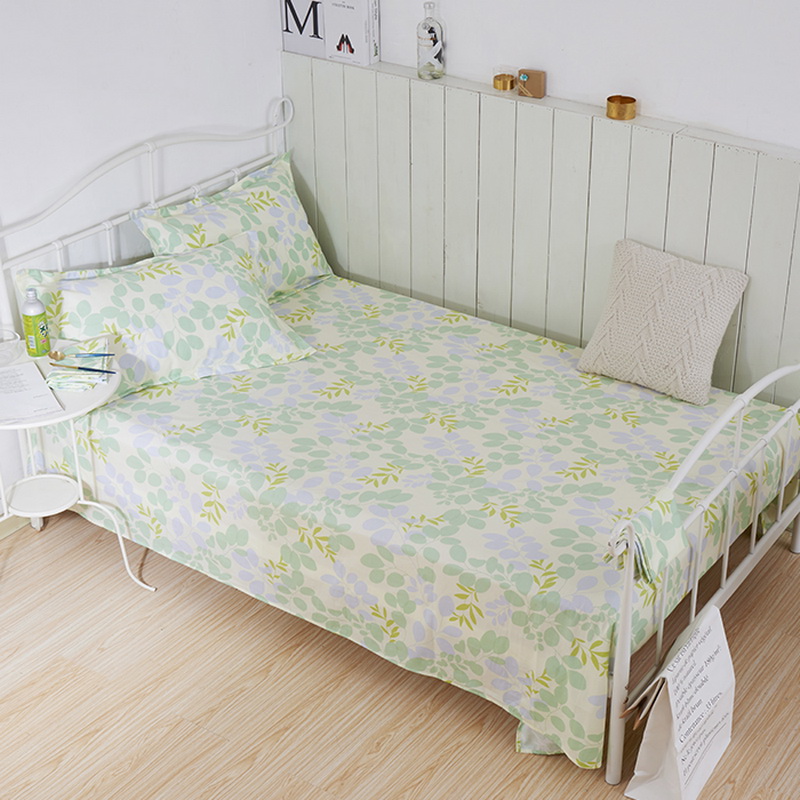 Light Yia Home Textile Diagonal Textured Pure Cotton Single Double Quilt Cover 150180 * 210 Bedsheets 200 * 230 pillowcase green leaves