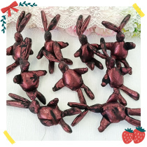 815 Burgundy old cotton filled rabbit DIY bag key chain pendant material