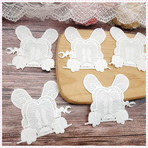 235 The whole package of about 80 price day single white milk silk Mickey head water-soluble flower stickers diy patch stickers clothes stickers