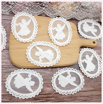 094 The whole package of 50 pieces price day single mesh milk silk Lace Flower appliqué pieces clothing diy decorative handmade materials