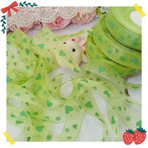 787 whole roll 100 yards green love snowflake printing gauze with DIY cake shop baking packaging materials accessories