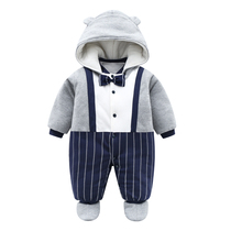 Baby jumpsuit cotton warm winter thickened male baby ha clothes climbing clothes female newborn Net red clothes autumn and winter