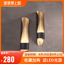 Modern creative hardware living room wall lamp art LED bedside bedroom study designer model room wall lamp