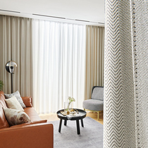 2020 popular new blackout curtains Jane European modern Nordic Simple light luxury herringbone pattern living room atmospheric bedroom
