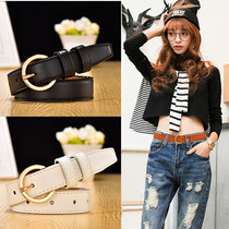 Girls belt fashion is about a leather needle button half round belt female dress decorated jeans belt in