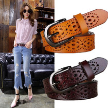 New lady leather pure leather fashion and female belt simple Korean trend jeans belt