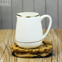 Food container Food substitute European-style bone china Phnom penh silver edge pure white coffee milk tank Ceramic milk tank Milk cup Milk cup Milk spoon Milk pot