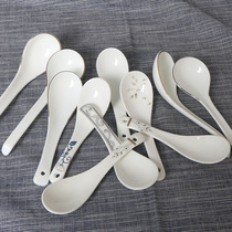 Bone china spoon Phnom penh spoon Household small soup spoon Long handle noodle soup spoon Ceramic hotel restaurant Margo soup spoon