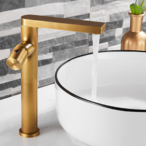 Simple light luxury all copper antique faucet retro Taiwan basin washing basin European hot and cold basin faucet creative