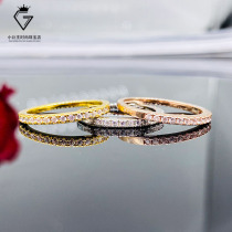 Simple 18k platinum rose gold red ring wild half ring diamond female ring Moissanite gold tail ring trend ring