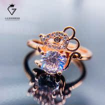 18k rose gold oversized 2 Karat mo sang shi mouse Diamond female year girl heart ins Wind to send his girlfriend