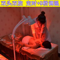 Double-headed wheeled far-infrared physiotherapy lamp household magic lamp red light physiotherapy device floor-mounted beauty salon electric baking lamp