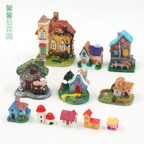 Fleshy plant decoration ornaments antique resin house size Villa ornament Moss micro landscape gardening decoration