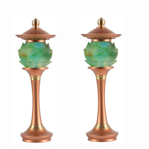led colorful glazed lotus lanterns Buddha lights long Ming shrine lanterns Buddha Temple lanterns for a pair of lights