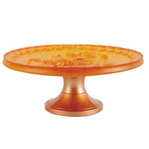 Buddhist supplies glazed alloy relief fruit plate for plate