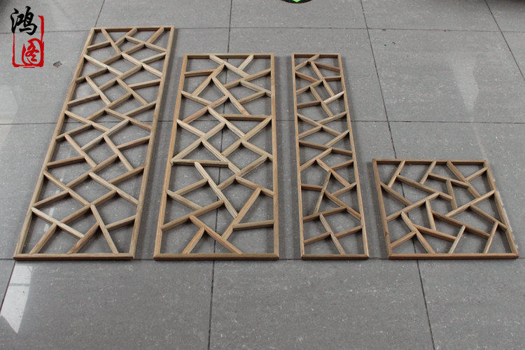 东阳木雕木格栅花格仿古背景墙隔断玄关吊顶实木门窗木窗花冰裂纹
