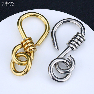 黄铜/不锈钢4mm粗款线型手工钥匙扣男士结实腰挂纯铜简约创意挂件 黄铜/不锈钢4mm粗款线型手工钥匙扣男士结实腰挂纯铜简约创意挂件