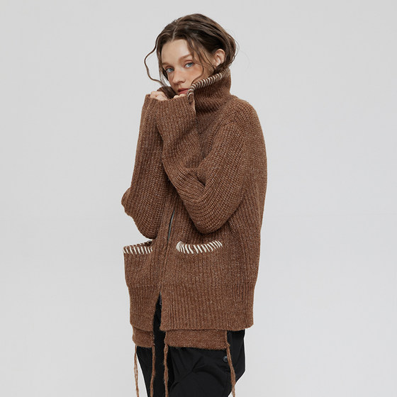 Lostctrl Lazy Weekend Marad draws embroidered double zipper knock -knocking cardigan men's and women's autumn and winter sweater Lostctrl Lazy Weekend Marad draws embroidered double zipper knock -knocking cardigan men's and women's autumn and winter sweater