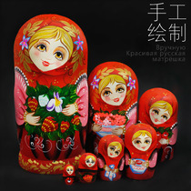 Features Russian doll 7-layer wooden hand-painted craft couple classmates creative birthday commemorative Chinese style gift