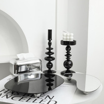 Black Glass Candle Holder Nordic Style Photo Props Scene Photography Swing Piece Decoration Modern Art Minimalist Styling Chess Retro Art Van Studio Display Props Good